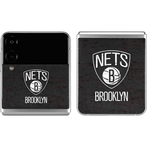 NBA Brooklyn Nets Distressed Galaxy Z Flip4 5G Skin
